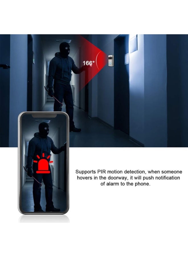 جرس باب ذكي واي فاي – فيديو 1080P وصوت ثنائي الاتجاه – جرس لاسلكي سهل التركيب - Image 2