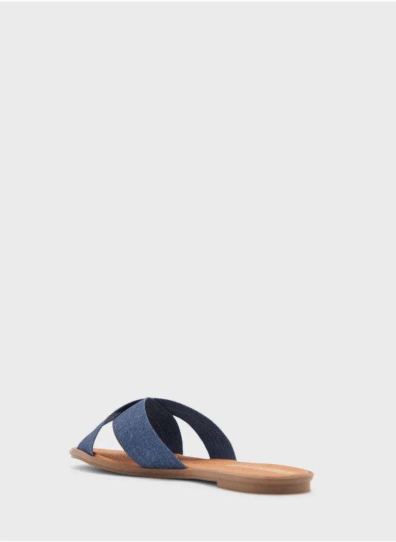 MOLECA Mara Cross Strap Flat Sandals