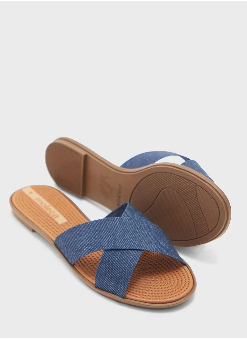 MOLECA Mara Cross Strap Flat Sandals