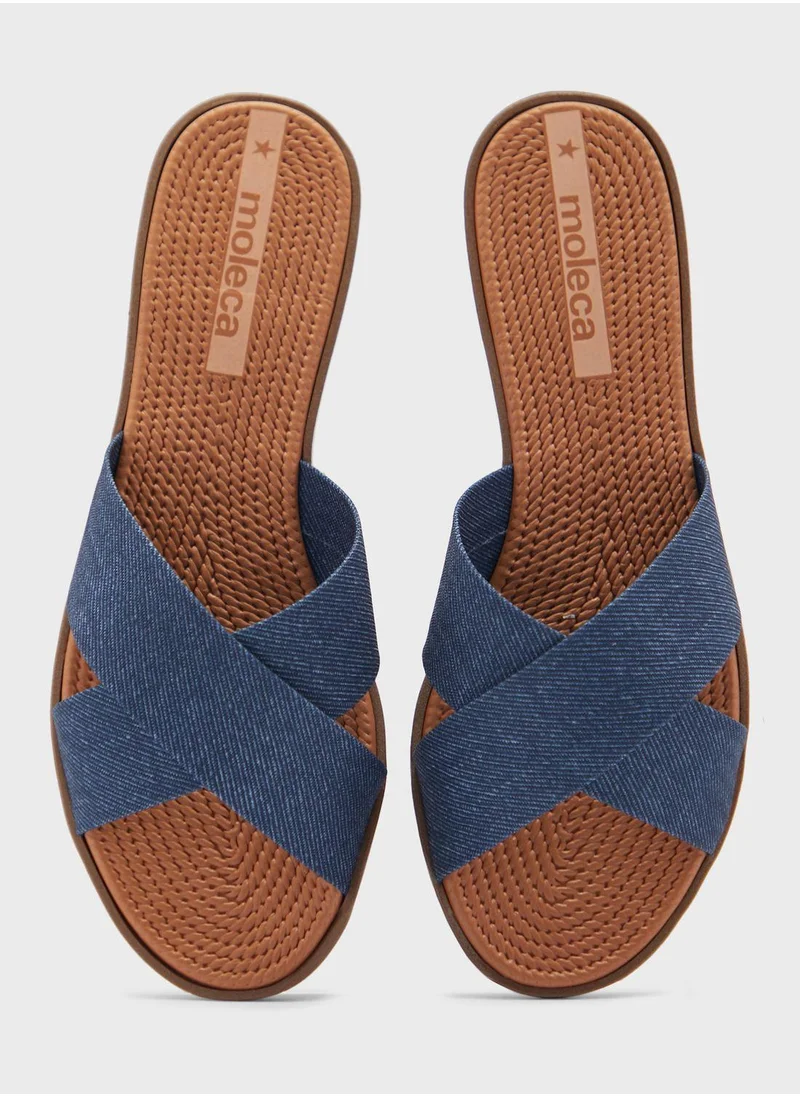 MOLECA Mara Cross Strap Flat Sandals