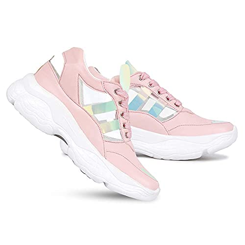 Amico Women's & Girls Sneakers Walking Casual Shoes Pink, 5 UK - Image 3