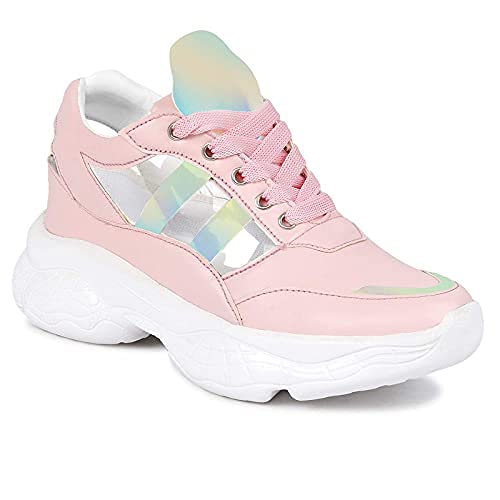 Amico Women's & Girls Sneakers Walking Casual Shoes Pink, 5 UK - Image 1