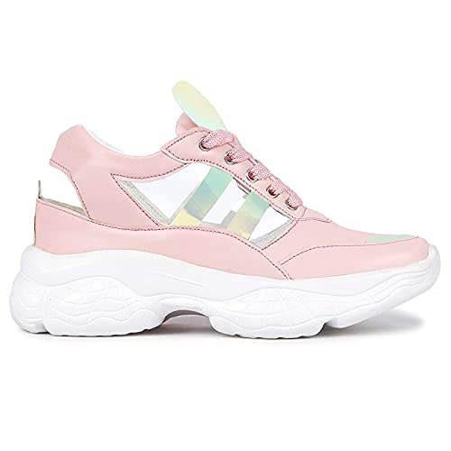 Amico Women's & Girls Sneakers Walking Casual Shoes Pink, 5 UK - Image 2