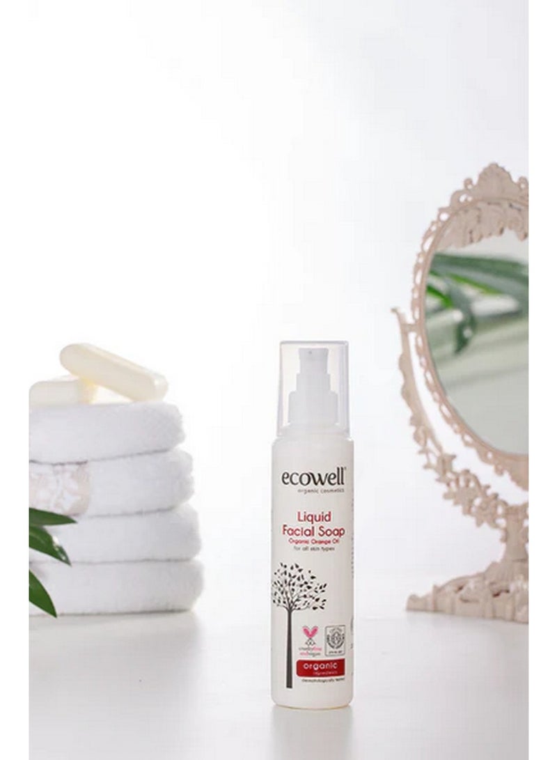 ECOWELL Organic Orange Oil Liquid Facial Soap 200 ML - Image 2