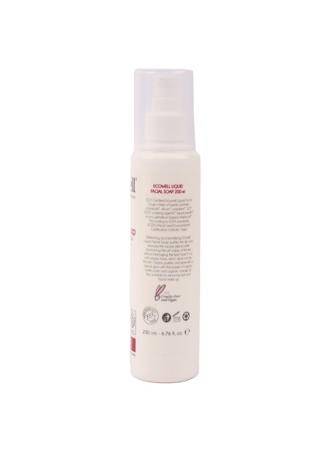 ECOWELL Organic Orange Oil Liquid Facial Soap 200 ML - Image 3