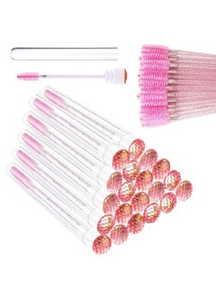 La Jolie Jasmin Mascara Brushes Tubes Set 70 Pieces Disposable Eyelash Brushes Replacement with 20 Pieces Empty Tubes for Eyelash Extension Lash Mascara Wand (Scale Pink)  - Image 1