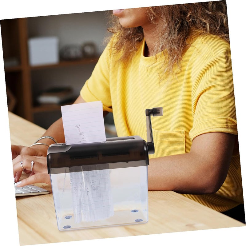 Luxshiny Portable Small Manual Paper Shredder for Office and Home Use Handheld Desktop Tool for Bills Receipts and Documents Lightweight and Wear-Resistant Design Easy to Operate - Image 5