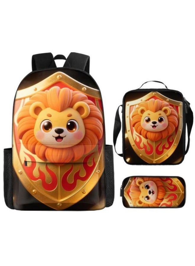 Bright Li Fire Unlock the new fashion of childish fun! Three-piece set of bags, cartoon elements for children and teenagers (students, children, friends' outings, mountain climbing, schooling, etc. can be used) - 49 - Image 2