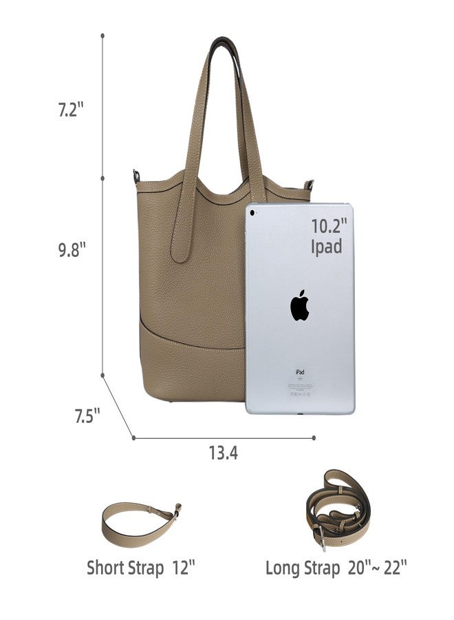 Iswee Picotin Bucket Handbag Shoulder Bags Leather Purses for Women Bag Cross Body Tote Ladies Hobo (Elephant Gray) - Image 4