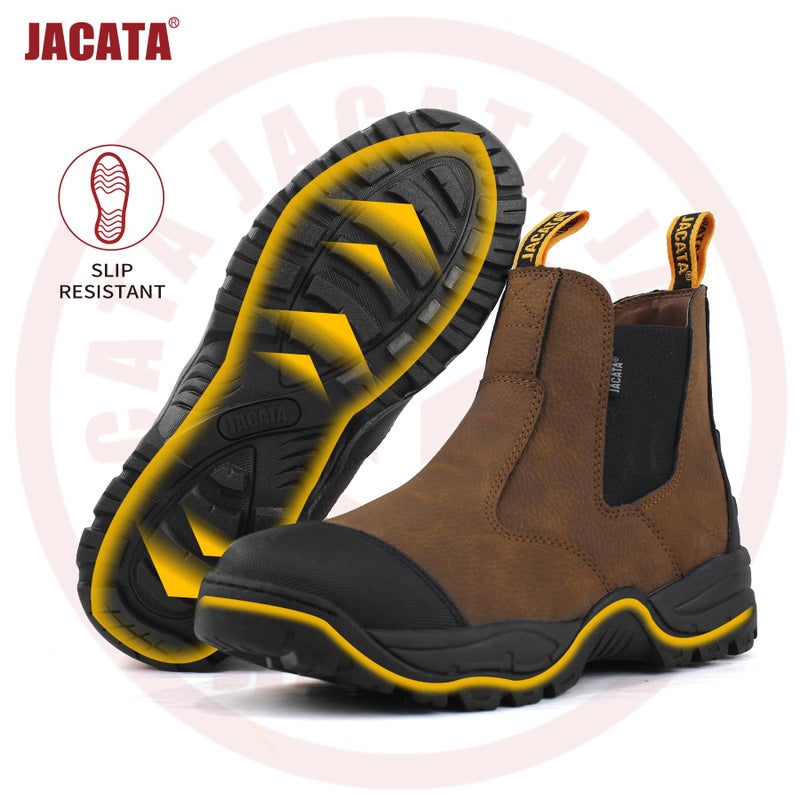 Jacata Mens Work Boots Chelsea Slip On Boot For Men Men's Industrial Construction Soft Toe Shoes Botas De Trabajo Para Hombre - Image 2