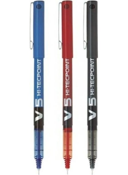 PILOT Needle Tip Pen V5 Hi-Tecpoint 1 Black 1 Blue 1 Red 