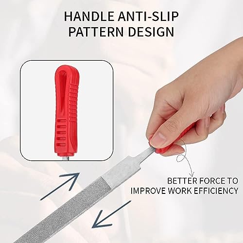 Baisiky Diamond File 10 Inch Flat File Diamond Coated Plastic Handle Hand Tool for Grinding Polishing 120Grit - Image 3