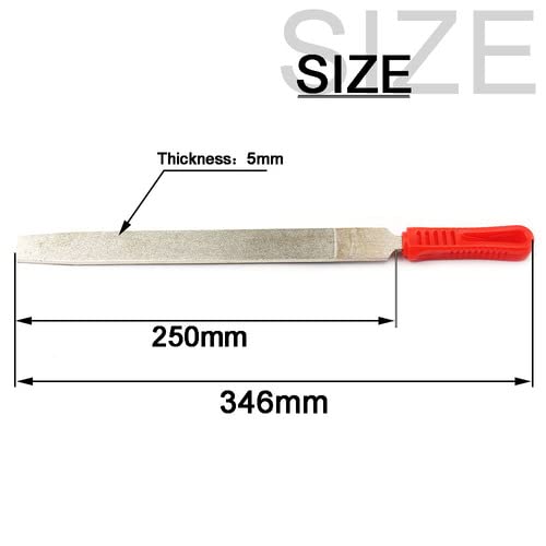 Baisiky Diamond File 10 Inch Flat File Diamond Coated Plastic Handle Hand Tool for Grinding Polishing 120Grit - Image 2