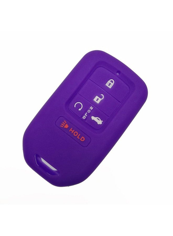Coolbestda Silicone Key Fob Skin Remote Case Cover Shell Wallet Keyless Jacket Full Covered for A2C81642600 2015 2016 2017 Honda Civic Accord Pilot CR-V Smart 5 Buttons Key Purple - Image 1