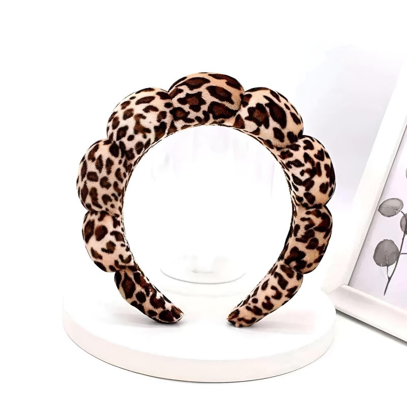 Skincare Headbands - Sponge Puffy Terry Cloth Hairband for Women Spa, Makeup Washing Face Headwear Accessories for Girls Soft Daily Beauty Care (Model 10) - Image 1