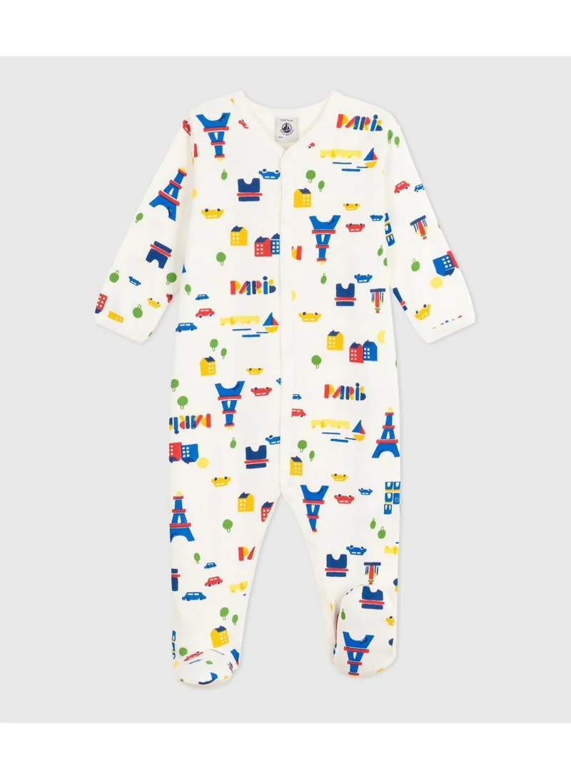 بيتي باتو Babies' brushed fleece Paris-print pyjamas with a collar