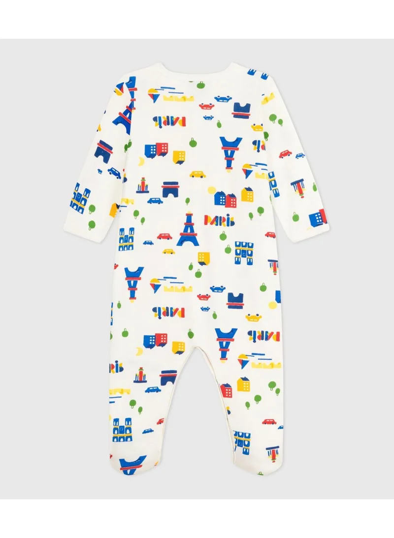 بيتي باتو Babies' brushed fleece Paris-print pyjamas with a collar