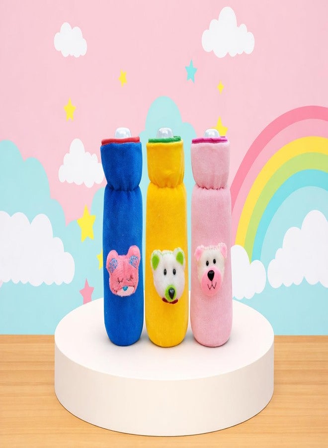 Alya The Cheeky Kidzz Pack of 3 New Born Baby Nursing Feeding Bottle Cover with Soft Stretchable Velvet Attractive Cartoon Design I Baby Milk Feeder Bottle Cover 150 ML-200 ML (Design 353) - Image 1