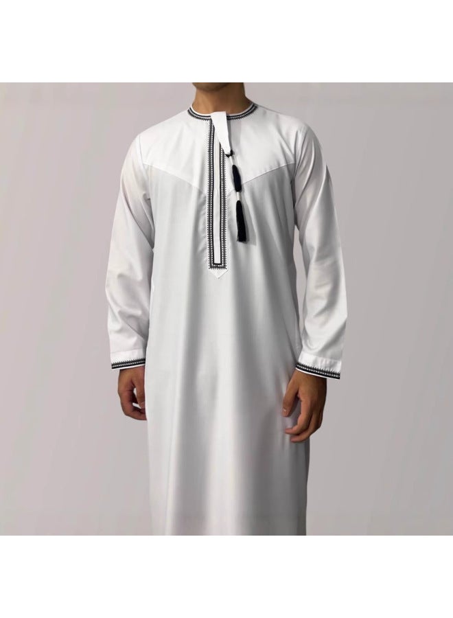 عباية - ثوب عربي رجالي - أسود، 58 - ملابس تقليدية، ملابس إسلامية، لباس إسلامي، عباية دبي، قفطان، جبة - Image 3