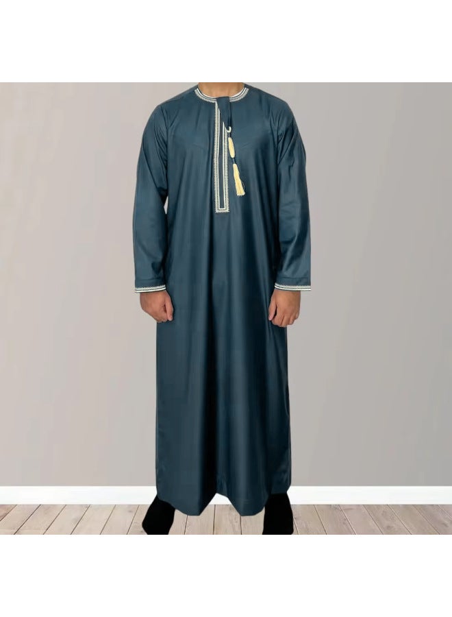 عباية - ثوب عربي رجالي - أسود، 58 - ملابس تقليدية، ملابس إسلامية، لباس إسلامي، عباية دبي، قفطان، جبة - Image 4