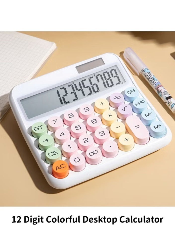 Xpert 12 Bit Large Display Desktop Calculator with Oversized Screen and Big Button Design Office Computer with Dual Power Source for Students School Accounting Use - Image 1