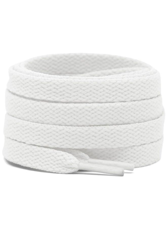 DELELE 2 Pair Flat Shoe laces 5/16" Wide Shoelaces for Athletic Running Sneakers Shoes Boot Strings, 01 White, 43 Inch (110cm) - Image 1