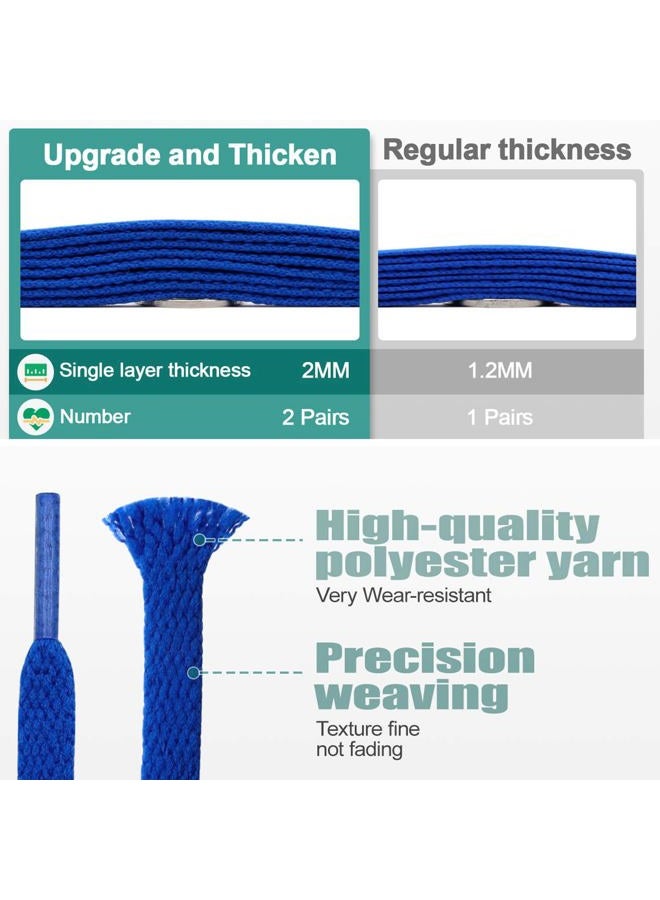 DELELE 2 Pair Flat Shoe laces 5/16" Wide Shoelaces for Athletic Running Sneakers Shoes Boot Strings, 01 White, 43 Inch (110cm) - Image 3