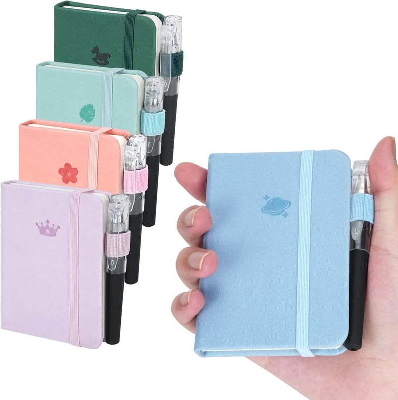 KASTWAVE 5 PCs Small Notebooks with Pen, A7 Pocket Spiral Notepads, Wirebound Memo Pad, Little Mini Notebook for Home Office Accessories, 5 Colored Notebooks, 96 Sheets Per Notebook (8X11 cm) - Image 1