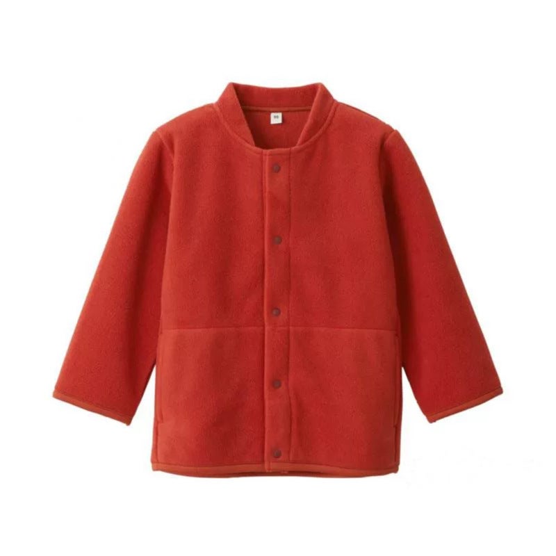 Japanese Unprinted Kidsren'S Fleece Sweater, High-Quality Stand-Up Collar Jacket, Small Outwear, Sweatshirt, Warm Clothes For Boys And Girls - Image 3