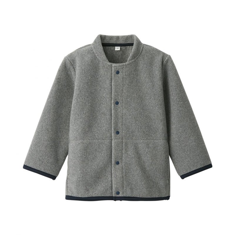 Japanese Unprinted Kidsren'S Fleece Sweater, High-Quality Stand-Up Collar Jacket, Small Outwear, Sweatshirt, Warm Clothes For Boys And Girls - Image 5