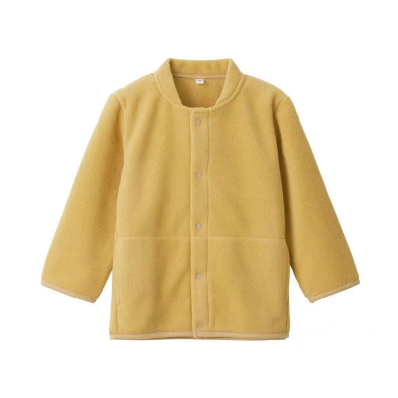 Japanese Unprinted Kidsren'S Fleece Sweater, High-Quality Stand-Up Collar Jacket, Small Outwear, Sweatshirt, Warm Clothes For Boys And Girls - Image 4