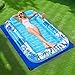 POOLACC Inflatable Tanning Pool Lounger Float with Protection Tarp 70 x 46 Pool Floats Adult with Pillow 6 in 1 Suntan Tub Raft Floatie Sunbathing Water Bed Lounge Blow Up Kids Ball Pit Party GiftsBlue - Image 3