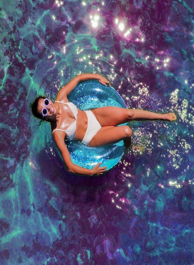 Poolcandy SplashParty 36" Beach & Pool Tube with Aqua Glitter - Image 4