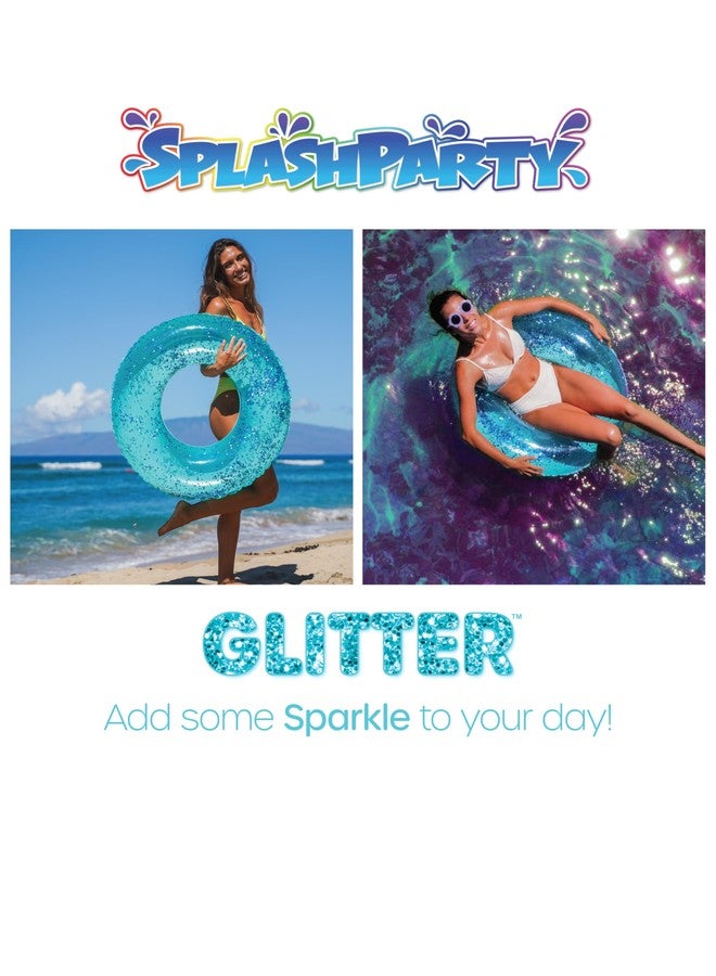 Poolcandy SplashParty 36" Beach & Pool Tube with Aqua Glitter - Image 5