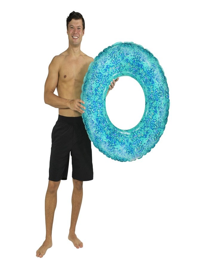 Poolcandy SplashParty 36" Beach & Pool Tube with Aqua Glitter - Image 2