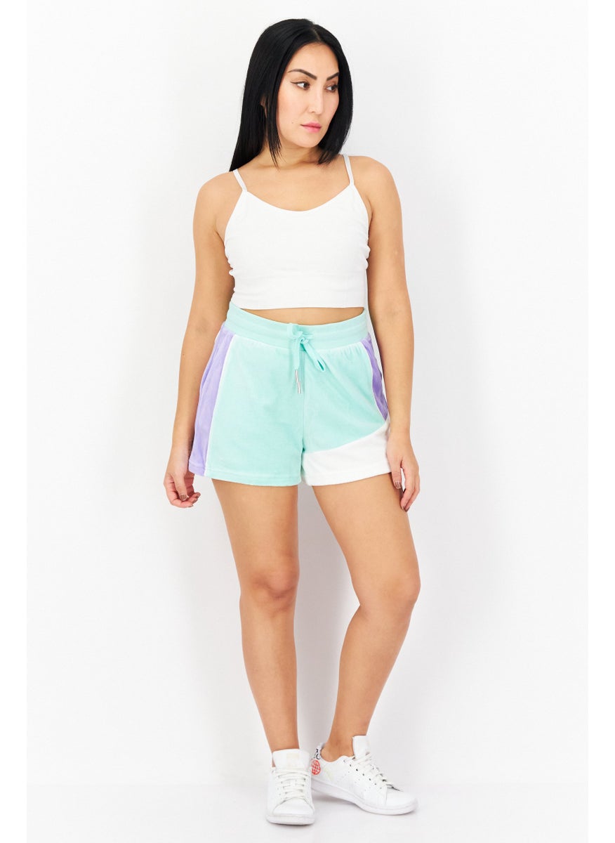 Juicy Couture Women Colourblock Basic Short, Lime Green/Combo  - Image 2