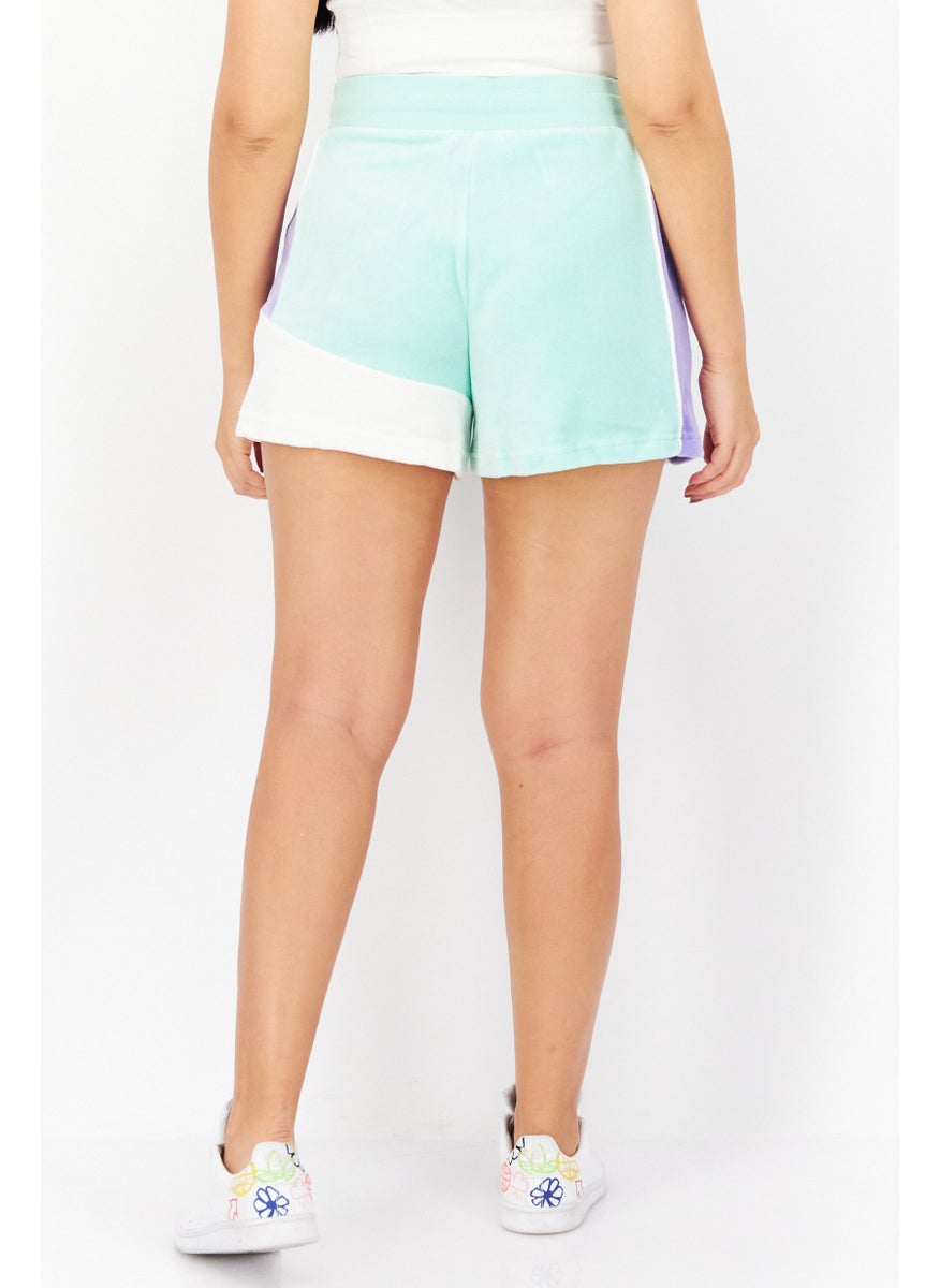 Juicy Couture Women Colourblock Basic Short, Lime Green/Combo  - Image 4
