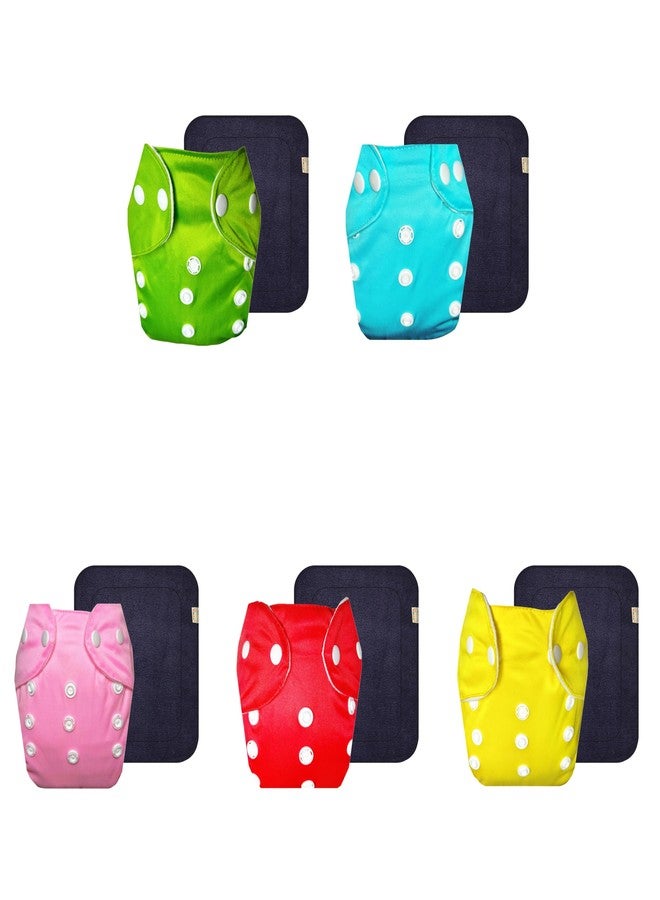 Dumbledo Lite Cloth Diaper with Gray Insert (Pack of 5) | Soft & Gentle | Reusable & Washable | Travel Friendly | Designed by Moms | 3 Months - 2 Years | Unisex Baby - Image 1