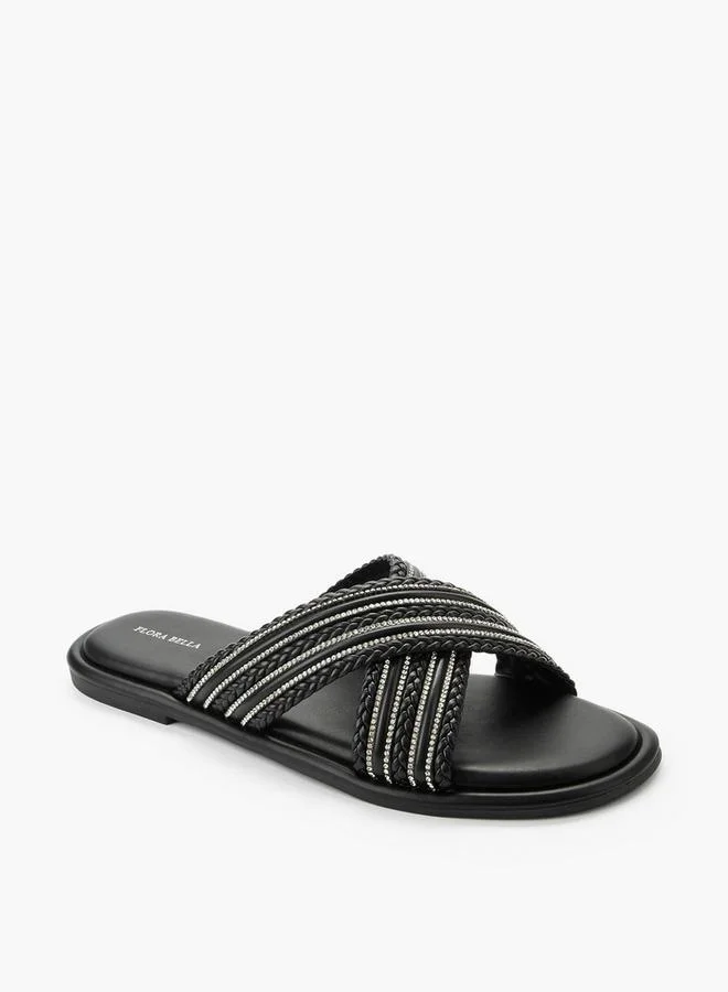 فلورا بيلا من شو إكسبرس Flora Bella Women Embellished Cross Strap Sandals