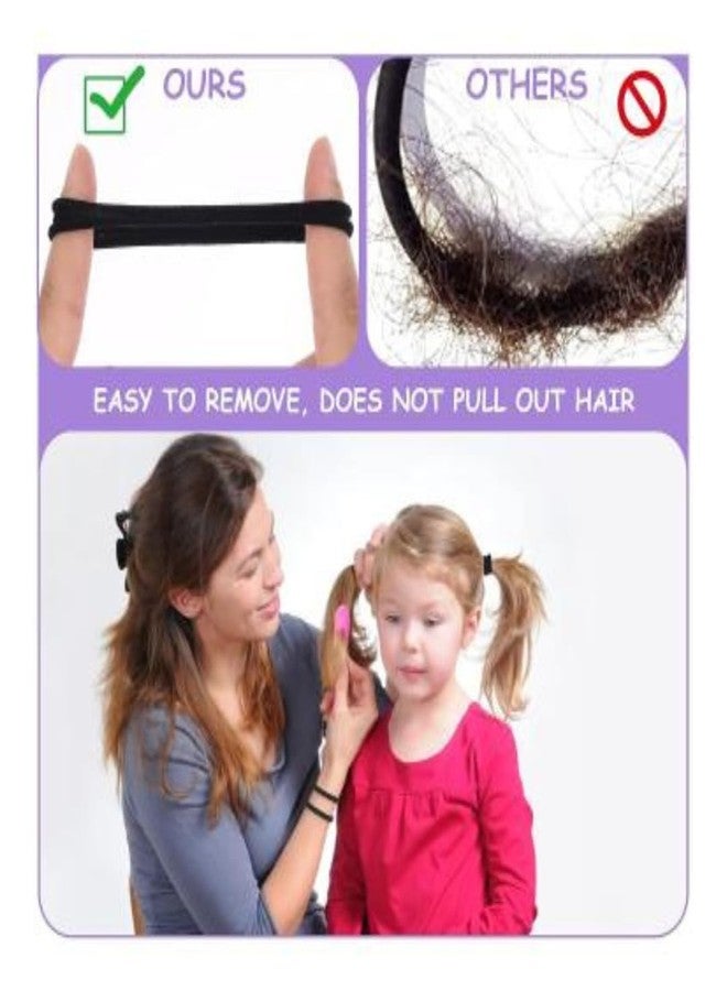 Glamyou Black Hair Ties Soft Premium Elastic No Damage Seamless Ouchless Soft Stretchable Non-Slip Cotton Rubber Bands, Thick Thin Hair, Ponytail Holders, Scrunchy, Men, Women, Boys, Girls (40) - Image 4
