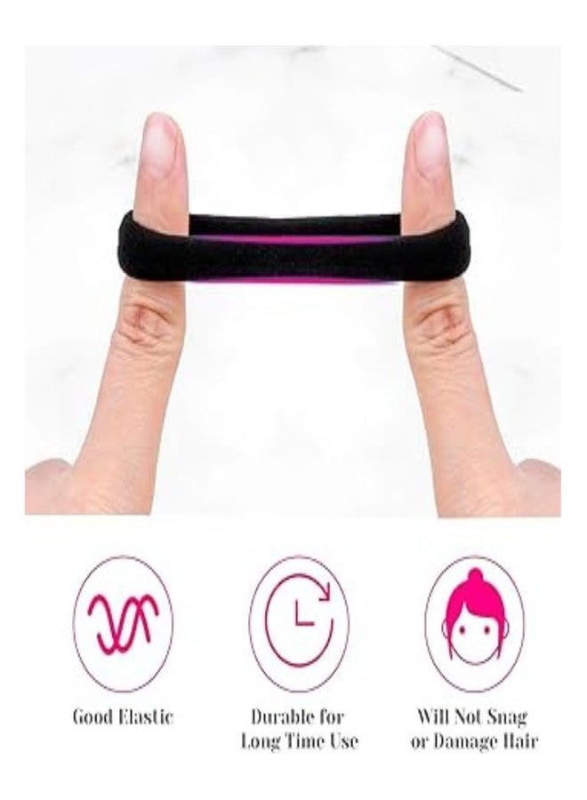 Glamyou Black Hair Ties Soft Premium Elastic No Damage Seamless Ouchless Soft Stretchable Non-Slip Cotton Rubber Bands, Thick Thin Hair, Ponytail Holders, Scrunchy, Men, Women, Boys, Girls (40) - Image 3