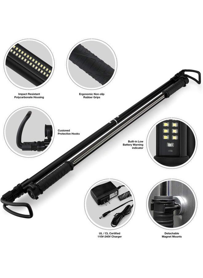 NEIKO 40447A Rechargeable Cordless Underhood Work Light, 202 SMD LED Light Bar with Max 1,200 Lumens, Li-Ion Battery, and 2 Brightness Modes - Image 3