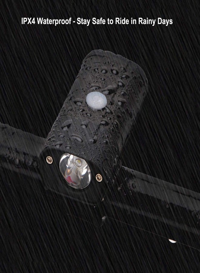 Linist مصباح دراجة قابل لإعادة الشحن عبر منفذ USB من لينيست، مصباح أمامي فائق السطوع مقاوم للماء للدراجات الهوائية، سواء كانت جبلية أو طرقية، أسود - Image 3