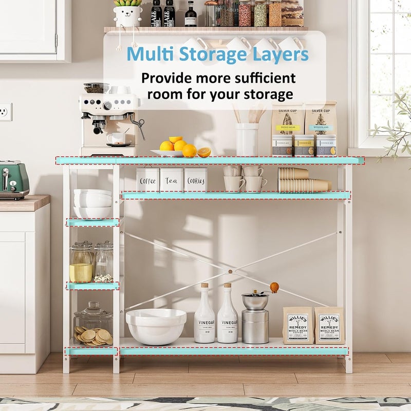 JOYSEUS Console Table for Entryway, X-Shape Design Console Table with 4 Tier Storage Shelves, Extra Long Sofa Table for Hallway, Living Room, Kitchen, Easy Assembly, Modern Style (white, 130*35*90cm) - Image 5