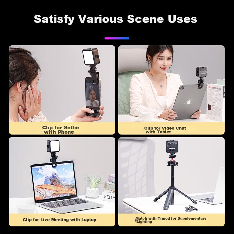 JD Jing Zao Ulanzi VL81 Dual-Color Temperature Fill Light Clip Kit, Portable Photography Light, Handheld Mini Pocket Soft Light, Vlog Phone DSLR Camera Indoor Outdoor Live Streaming Lighting - Image 3