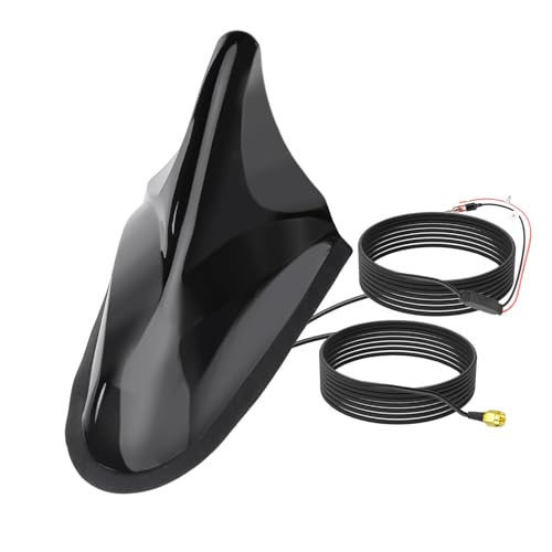 Eightwood Shark Fin Amplified FM AM Car Radio Antenna GPS Antenna with SMA Male Connector for Vehicle Car Truck SUV Radio Stereo Receiver Head Unit GPS Navigation System - Image 1