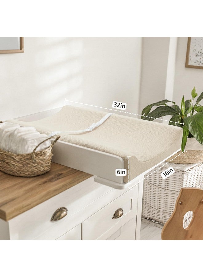 Bearmoss Changing Pad Cover, 2 Pack Muslin [100% Cotton] Diaper Changing Table Covers, 32'' x 16'' Soft Breathable Changing Pad Sheets for Unisex Baby Girls and Boys with Strap Holes (Cappuccino) - Image 5