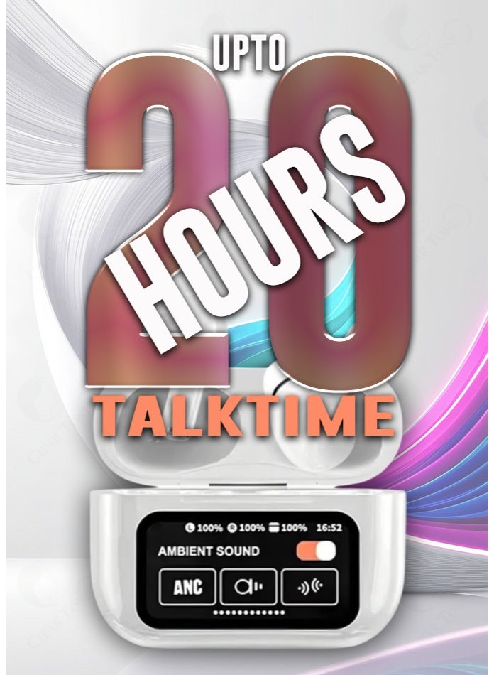 Admos Wireless Bluetooth 5.4 Earbuds with 20 Hours Playtime, 300mAh Charging Case, Touch Screen Display, Hi-Fi Stereo Sound, Ergonomic Comfort Fit, Durable ABS Body, and 400 Hours Standby Time - Image 4