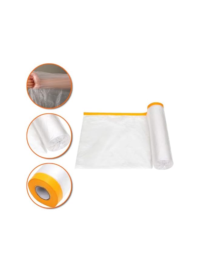PROMASS promass Dustproof Film, Furniture Covering Film, Waterproof Dust-Proof Protective Masking Film, Overpassing Sofa Bed Carpet Floor Car Protector, Home Dorm Kitchen Tape Film, 200 * 20cm  - Image 2