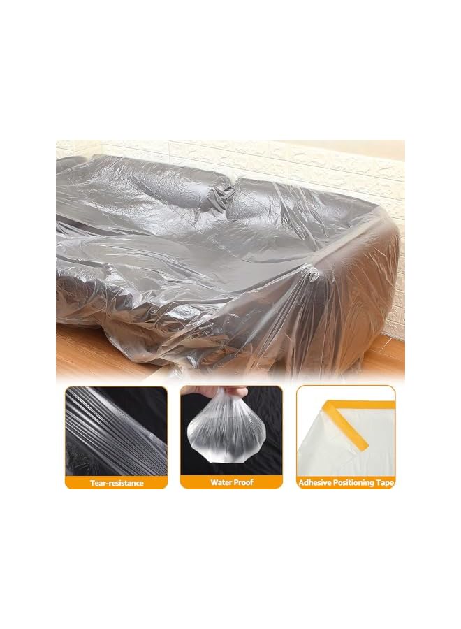 PROMASS promass Dustproof Film, Furniture Covering Film, Waterproof Dust-Proof Protective Masking Film, Overpassing Sofa Bed Carpet Floor Car Protector, Home Dorm Kitchen Tape Film, 200 * 20cm  - Image 4